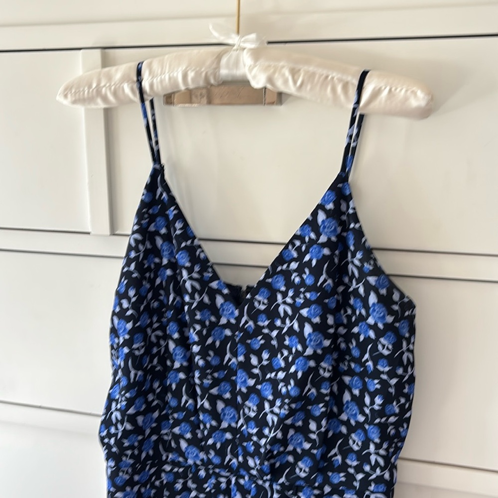 Chelsea 28 Blue Floral Hi Low Dress Lined Size Small